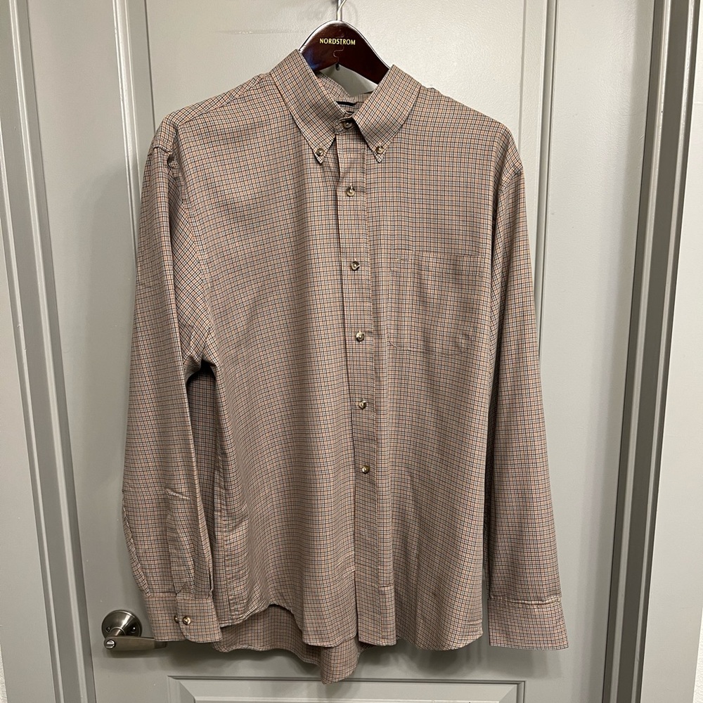 Plaid Arrow Button Up Shirt with Front Pocket